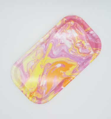 マーブリング　ミニトレイ　新柄ピンク
