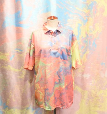 マーブリング　ポロシャツ　L